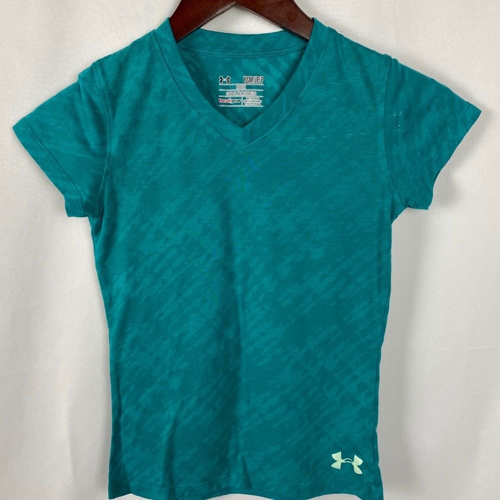 Under Armour Teal V-Neck Heat Gear Tee
